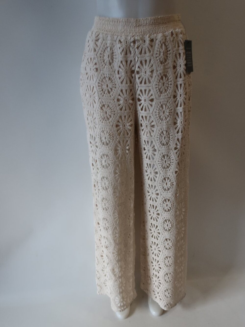 NWT Womens Misa Los Angeles Cream (Item- 211) Crochet  Pull-On Terra Pant S - Picture 14 of 15